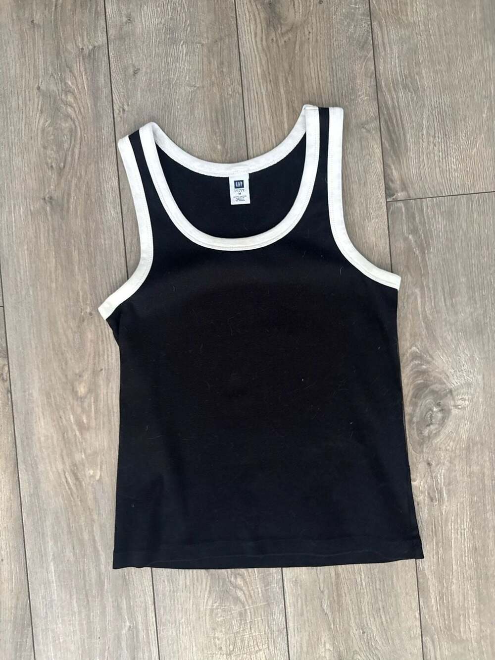 Gap Factory Store Black and White Ringer Tank Top Size M